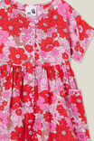 Isabel Short Sleeve Dress, VANILLA/ANTHURIUM QUINN FLORAL - alternate image 2