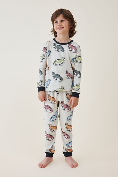 Ace Long Sleeve Pyjama Set, RAINY DAY/SKATER DINO