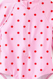 Long Sleeve One Piece Swimsuit, STRAWBERRY MILK/POP RED POLKADOT - example image 2