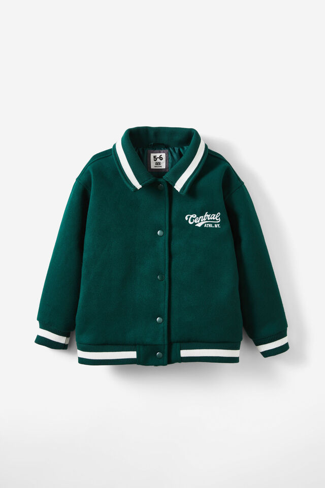 Caleb Coaches Bomber Jacket, PINE TREE GREEN