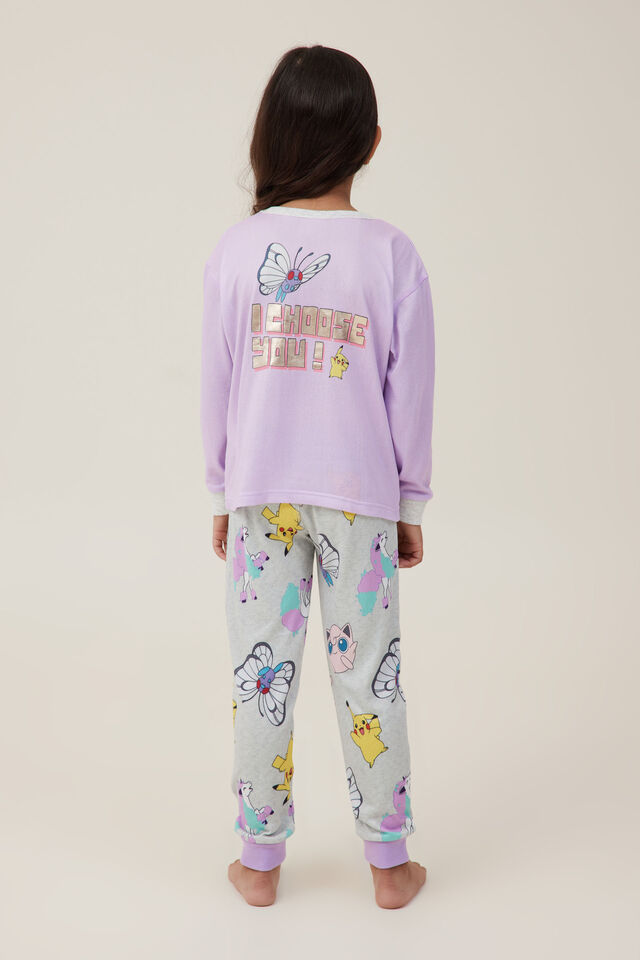 Serena Long Sleeve Pyjama Set Licensed, LCN POK PALE VIOLET/POKEMON PIKACHU