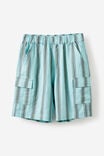 Landon Cargo Short, BARBER BLUE/SWAG GREEN STRIPE - alternate image 1