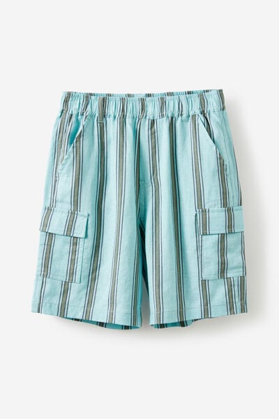 Landon Cargo Short, BARBER BLUE/SWAG GREEN STRIPE