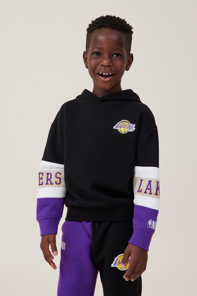 Nba Los Angeles Lakers Youth Gray Long Sleeve Light Weight Hooded  Sweatshirt - L : Target