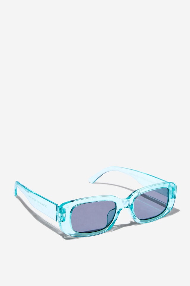 Kids Rachel Rectangle Sunglasses, BARBER BLUE/SMOKEY