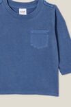 Jamie Long Sleeve Tee, PETTY BLUE WASH WITH POCKET - alternate image 2