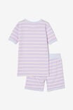Talia Short Sleeve Pyjama Set, MARIAN STRIPE VINTAGE LILAC/ DARK VANILLA - alternate image 3