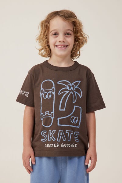 Jonny Short Sleeve Graphic Print Tee, HOT CHOCCY/SKATE