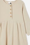 Vestido - Sally Button Front Long Sleeve Dress, RAINY DAY WAFFLE - vista alternativa 2