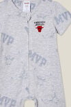The Billie Short Sleeve Zip Romper License, LCN NBA CLOUD MARLE/CHICAGO BULLS SKETCHY - alternate image 2