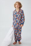 William Long Sleeve Pyjama Set Licensed, LCN DIS WHITE RABBIT CLOCKS PETTY BLUE