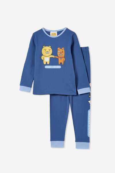 Orlando Long Sleeve Pyjama Set Licensed, LCN KAK KAKAO FRIENDS PETTY BLUE