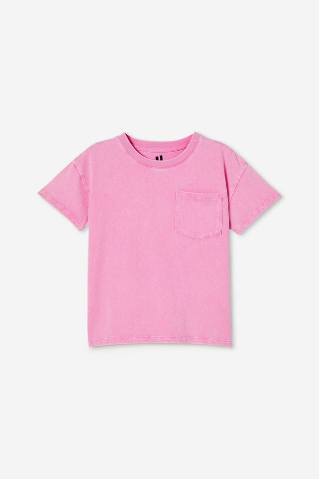 Camiseta - Poppy Short Sleeve Print Tee, PINK GERBERA/SNOW WASH