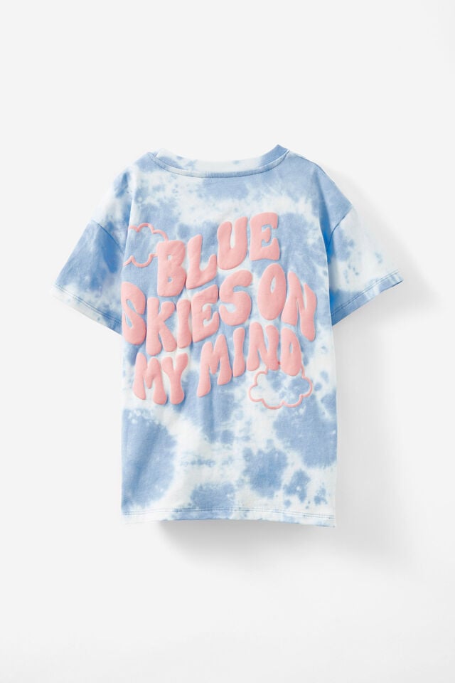 Poppy Short Sleeve Graphic Print Tee, DUSK BLUE TIE DYE/BLUE SKY