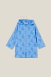 Kids Zip Thru Hooded Towel, DUSK BLUE/SHARKS - alternate image 1