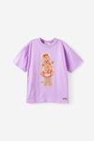 Monchhichi Drop Shoulder Short Sleeve Tee, LCN MON LILAC DROP/MONCHHICHI - example image 2
