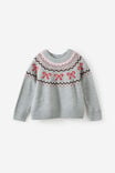 Select Colour: GREY MARLE/BOW FAIRISLE