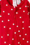 Growie Long Sleeve Zip Romper, VARSITY RED/POLKA DOT - example image 2