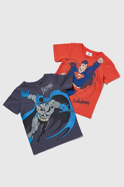 Multipack Short Sleeve License Tee Two Pack, LCN WB SUPERMAN/BATMAN RETRO