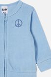 Tammy Zip Through Sweater, SKY HAZE/BLUE BELL PEACE SIGN