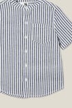 Grandpa Collar Short Sleeve Prep Shirt, IN THE NAVY/VANILLA STRIPE - alternate image 2