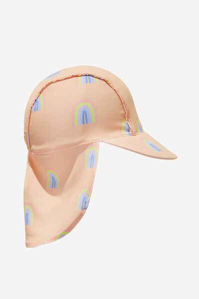 Sammy Swim Hat, TROPICAL ORANGE/MULTI RAINBOW
