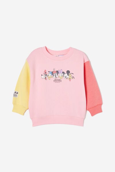 License Dusty Fleece Crew Neck, LCN DIS MICKEY BETTER TOGETHER/BLUSH PINK