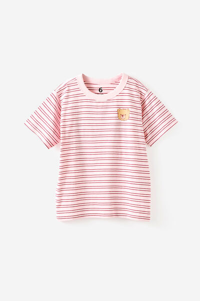 Essential Short Sleeve Graphic Tee, BALLET PINK/BERRY JAM/VANILLA STRIPE/BEAR