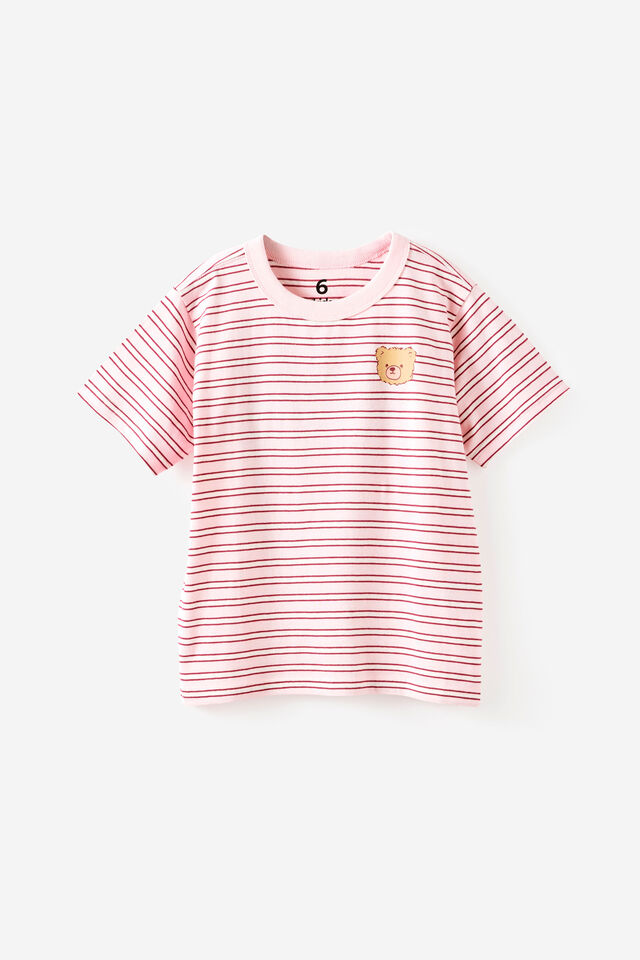 Essential Short Sleeve Graphic Tee, BALLET PINK/BERRY JAM/VANILLA STRIPE/BEAR