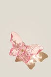 Claudia Claw Clip, PINK GERBERA FACETED BUTTERFLY - alternate image 1