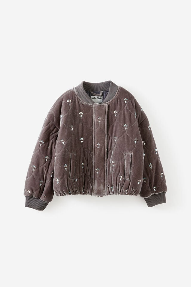 Bling Bomber Jacket, CHARCOAL