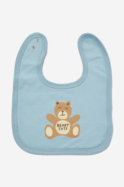 Babador - The Baby Bib, DUSTY BLUE/BEARY CUTE