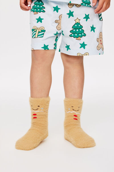 Kids Home Socks Family Xmas, CINNAMON SCROLL/GINGERBREAD