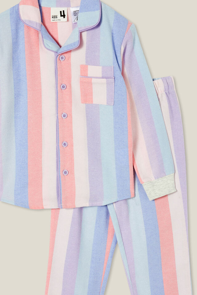 Angie Long Sleeve Pyjama Set, ZEPHYR/RAINBOW STRIPE