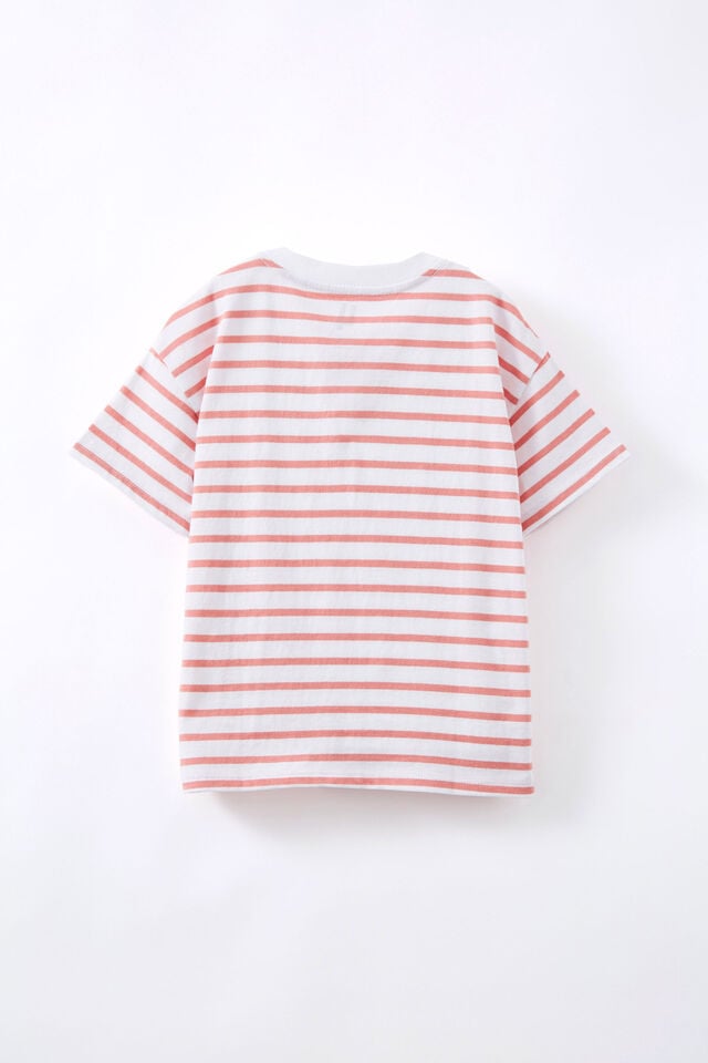 Livvy Lux Short Sleeve Tee, WHITE CLAY PIGEON STRIPE/FLOWER