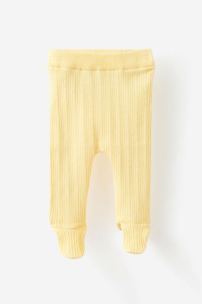 Organic Blend Knit Legging, LEMON SQUASH MARLE