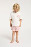 Blair Short Sleeve Pyjama Set, ANTHURIUM/SANTA STRIPE - alternate image 2