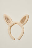 Kids Novelty Headband, ECRU/GLITTERY BUNNY EARS - alternate image 1