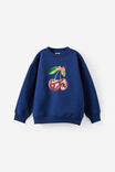Sammy Oversized Crew, CHERRIES SWEET TREAT/DENIM NAVY - example image 2