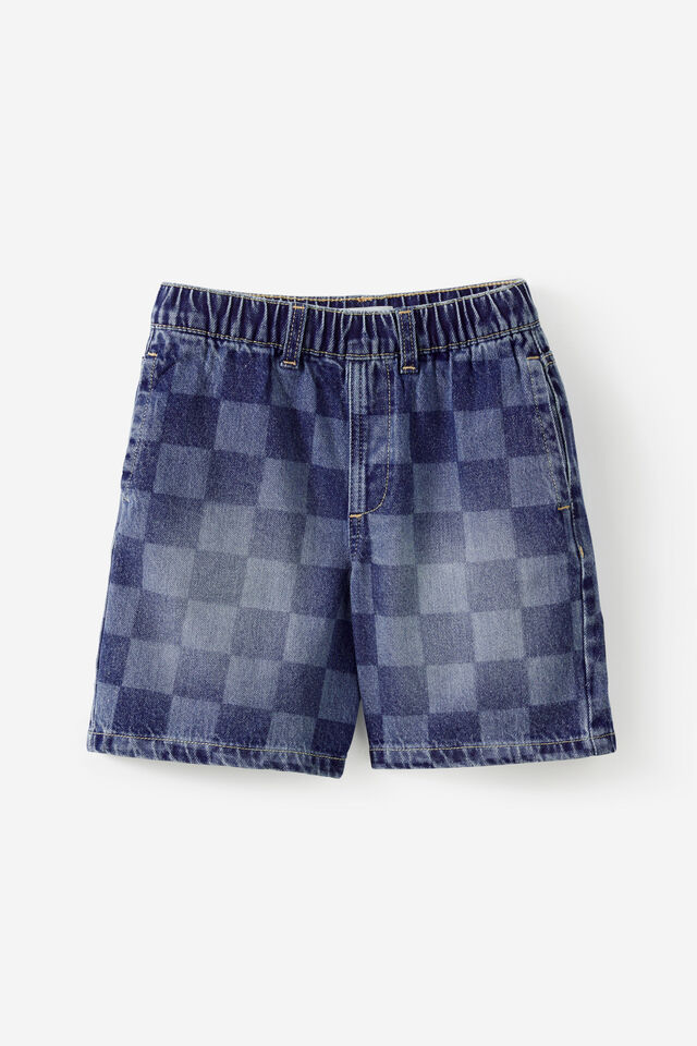 Koby Pull On Short, PORTSEA DARK BLUE/CHECKERBOARD