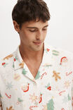 Carter Adults Unisex Short Sleeve Pyjama Set, VANILLA/CHRISTMAS MOTIFS - alternate image 4