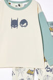 Batman Chuck Long Sleeve Pyjama Set, LCN WB DARK VANILLA/ BATMAN AND ROBIN BFF - alternate image 2