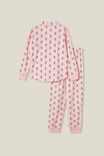 Angeline Long Sleeve Pyjama Set, CRYSTAL PINK/SPLICED FLORAL WOOD STAMP - alternate image 3