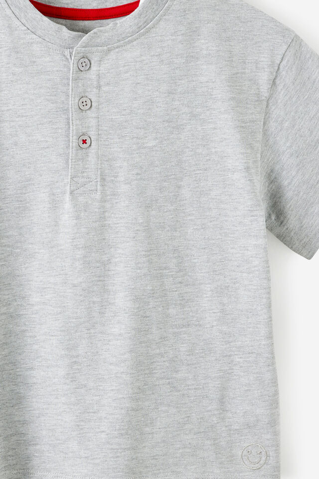 Slub Henley Tee, GREY MARLE