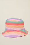 Kids Reversible Bucket Hat, BLUSH PINK/LAVENDER DREAMS STRIPE - alternate image 1