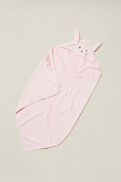 Baby Snuggle Towel - Personalised, CRYSTAL PINK/BUNNY