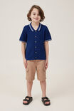 Knitted Short Sleeve Shirt, IN THE NAVY - alternate image 4