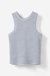 Eleanor Tank, WHITE/IN THE NAVY STRIPE RIB - alternate image 1