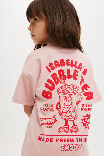 Drop Shoulder Personalisation Tee, BUBBLE TEE ZEPHYR