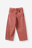 Unisex Super Barrel Leg Denim Jean, GARNET - example image 2